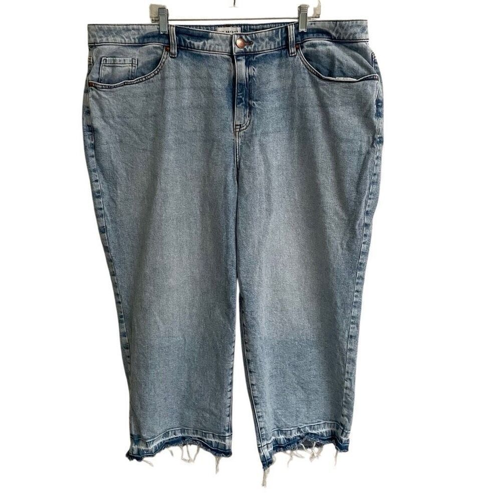 Lane Bryant flex magic waist mid rise wide leg denim jeans women’s 24 light wash